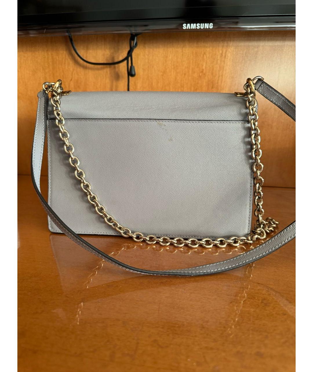 FURLA Антрацитовая кожаная сумка через плечо, фото 4