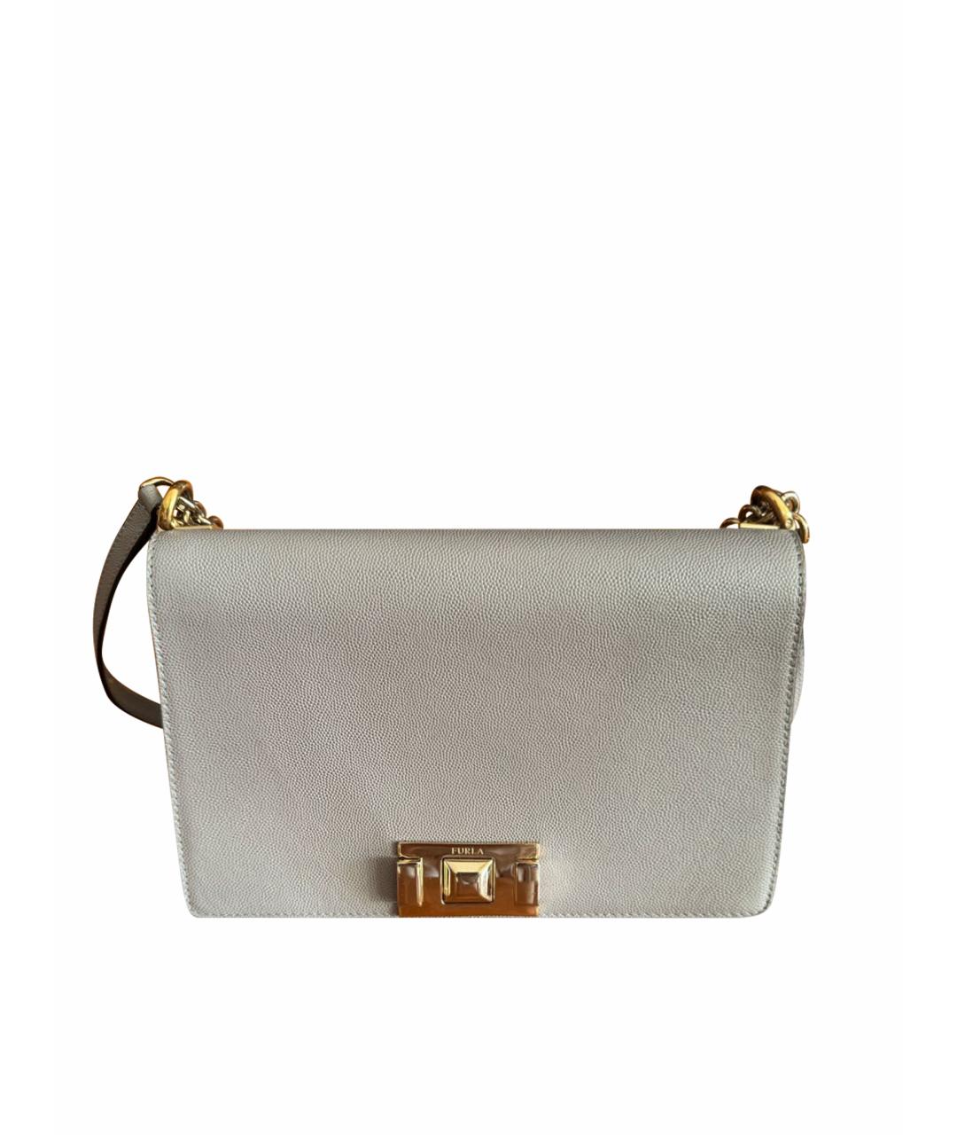 FURLA Антрацитовая кожаная сумка через плечо, фото 1