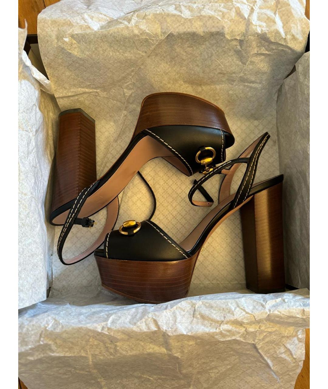 GUCCI Черные кожаные туфли, фото 6