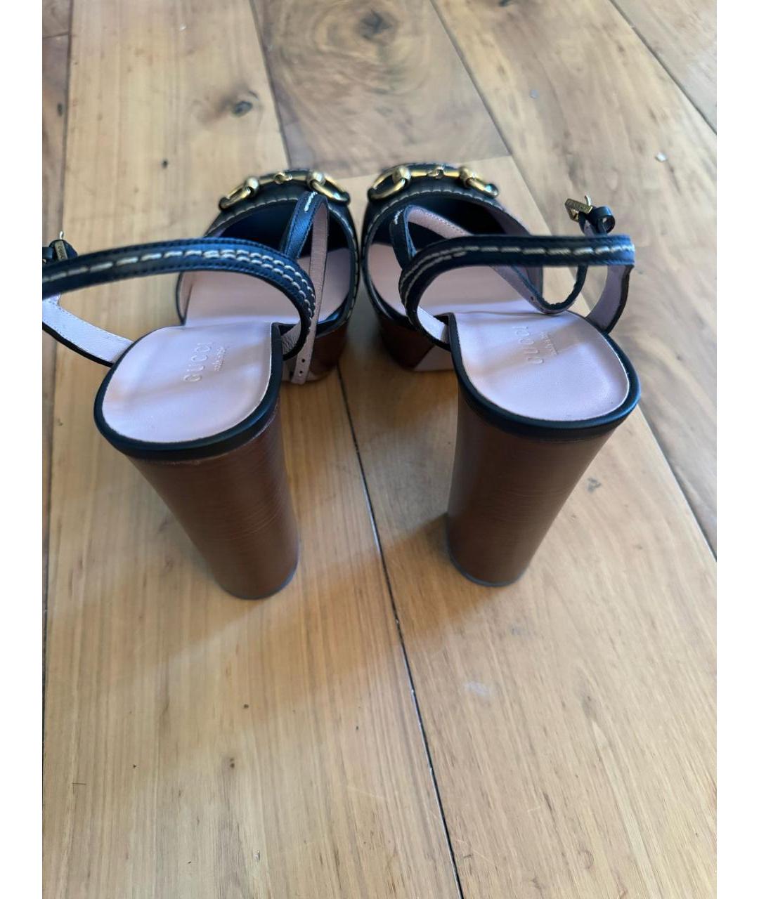 GUCCI Черные кожаные туфли, фото 3