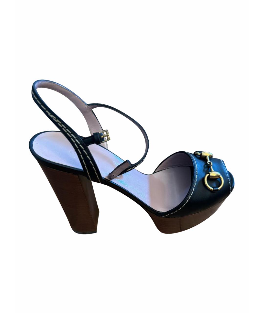 GUCCI Черные кожаные туфли, фото 1