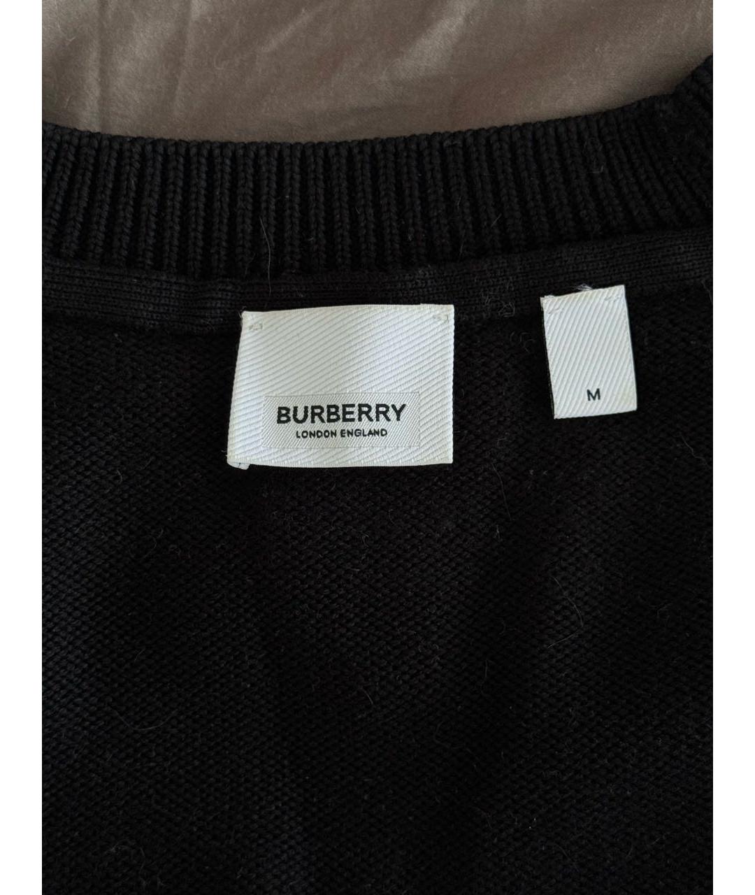BURBERRY Черный шерстяной джемпер / свитер, фото 3