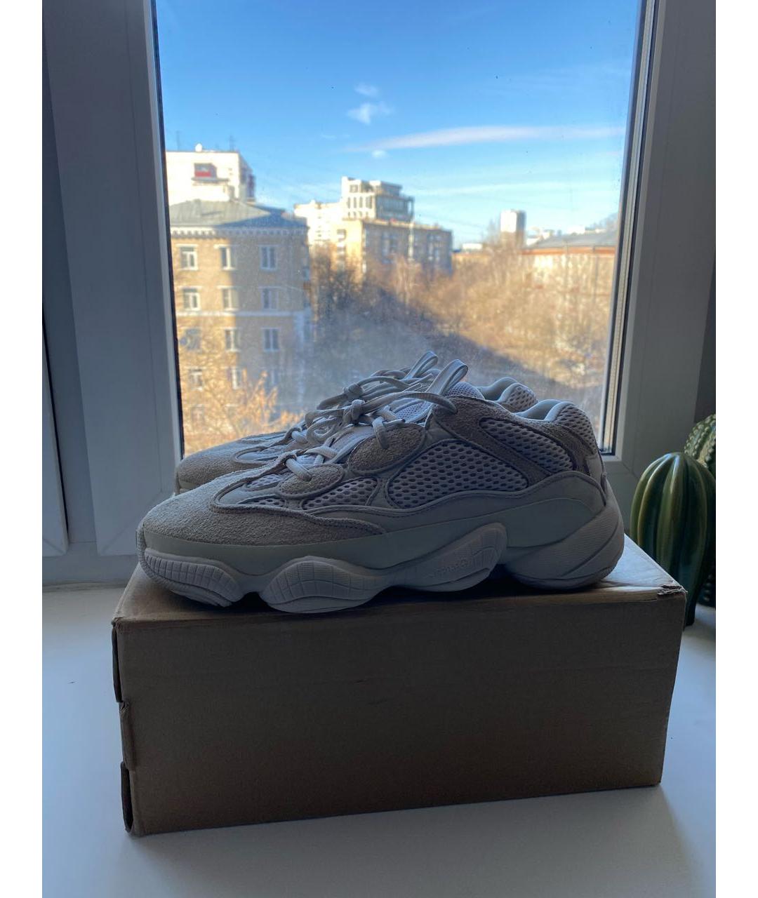 ADIDAS YEEZY Бежевые замшевые низкие кроссовки / кеды, фото 7