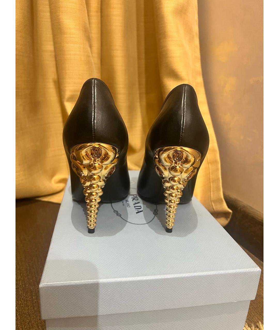 PRADA Черные кожаные туфли, фото 4