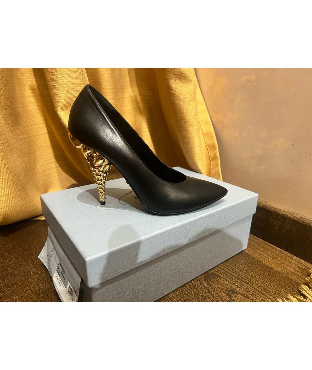 PRADA Черные кожаные туфли, фото 5