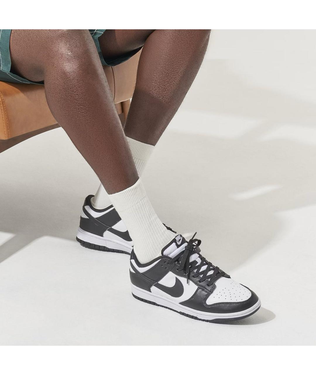 NIKE Черные кожаные низкие кроссовки / кеды, фото 4