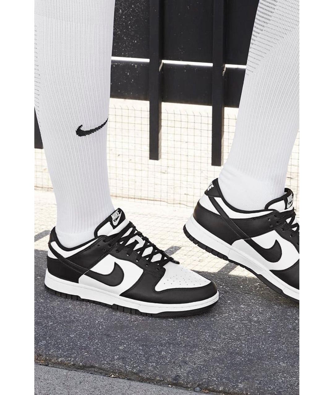 NIKE Черные кожаные низкие кроссовки / кеды, фото 7