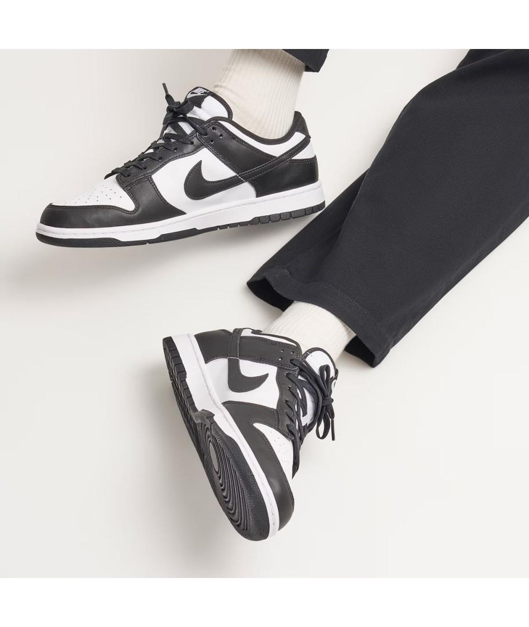 NIKE Черные кожаные низкие кроссовки / кеды, фото 2