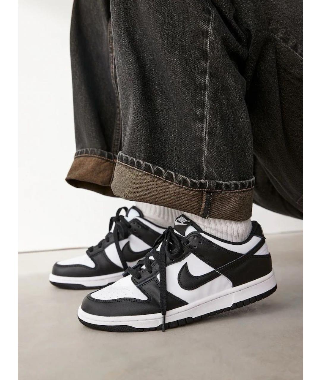 NIKE Черные кожаные низкие кроссовки / кеды, фото 8