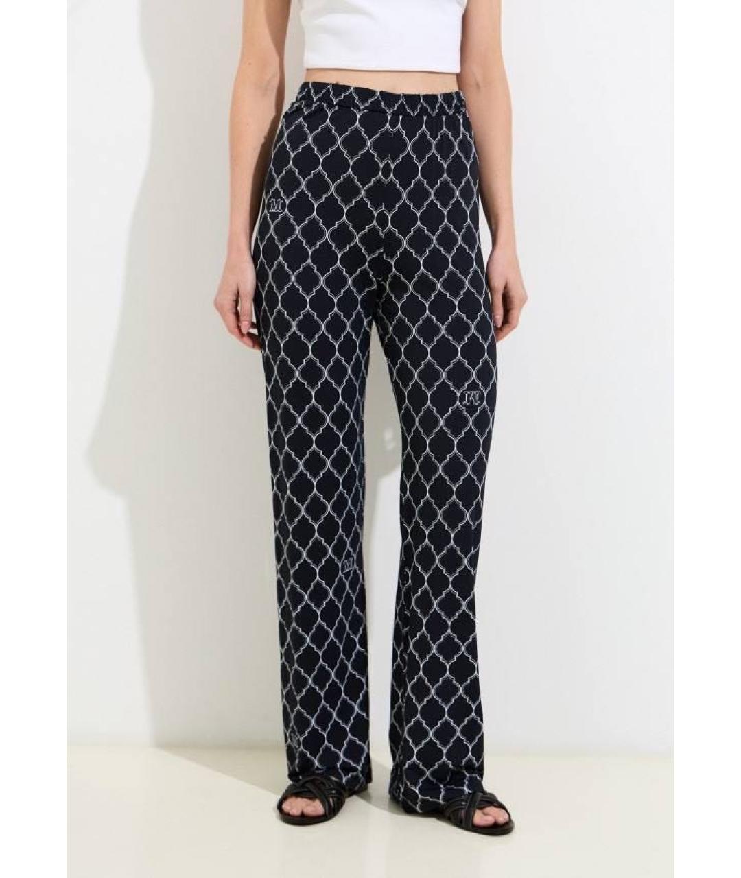 MAX MARA Черные вискозные прямые брюки, фото 5