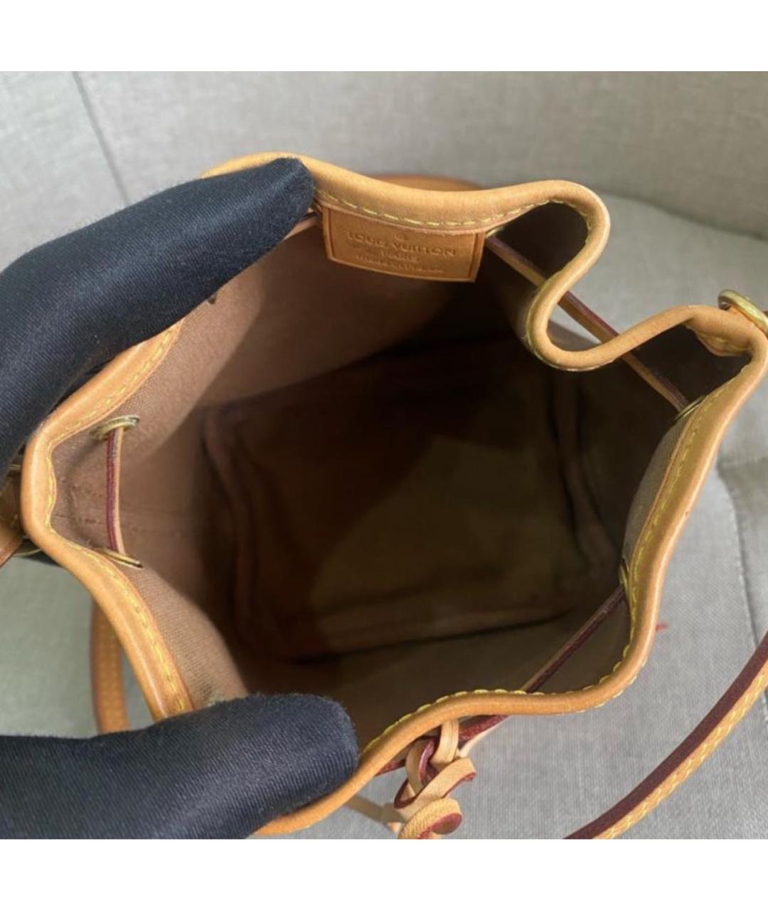 LOUIS VUITTON Коричневая кожаная сумка через плечо, фото 6