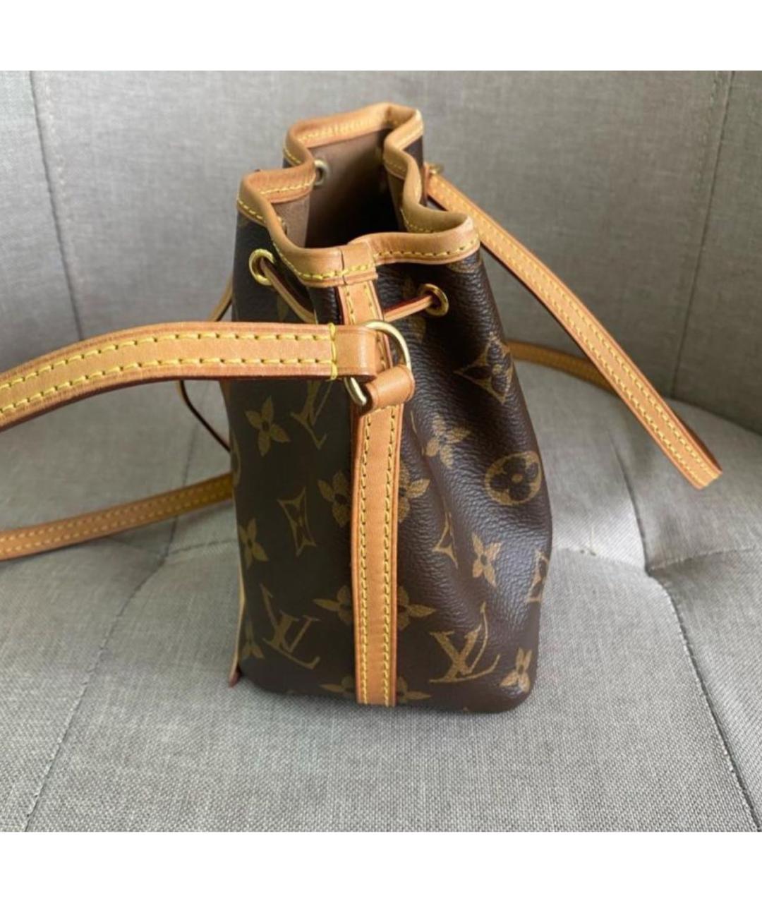 LOUIS VUITTON Коричневая кожаная сумка через плечо, фото 4