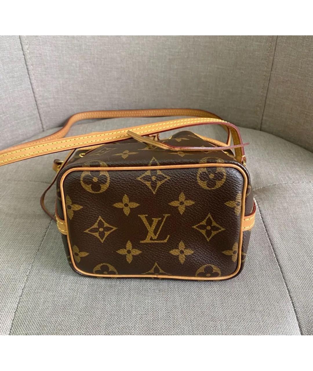 LOUIS VUITTON Коричневая кожаная сумка через плечо, фото 5