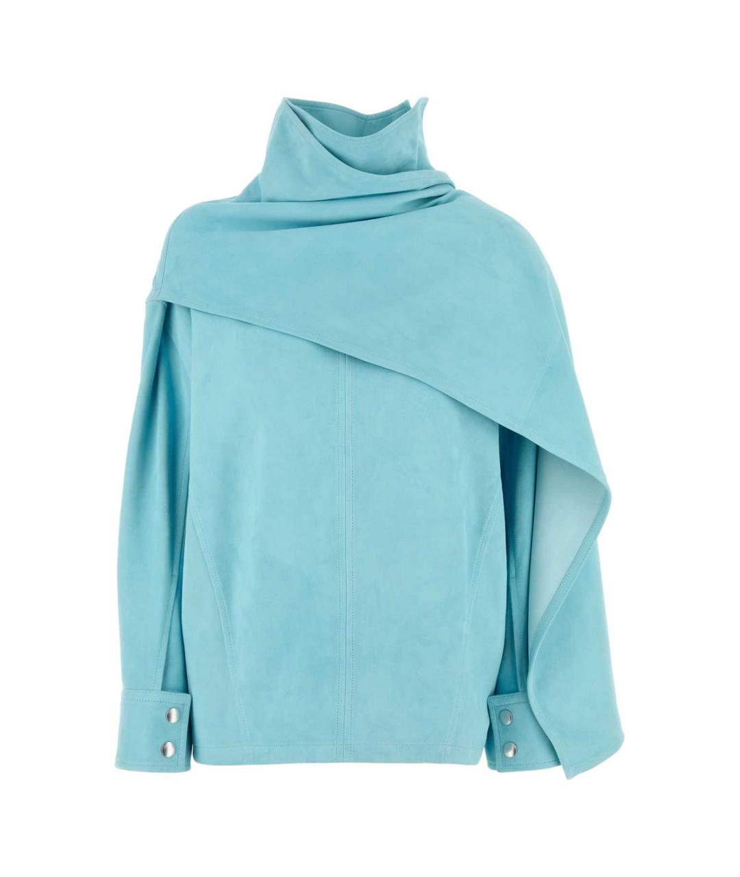 BOTTEGA VENETA Голубая кожаная блузы, фото 1