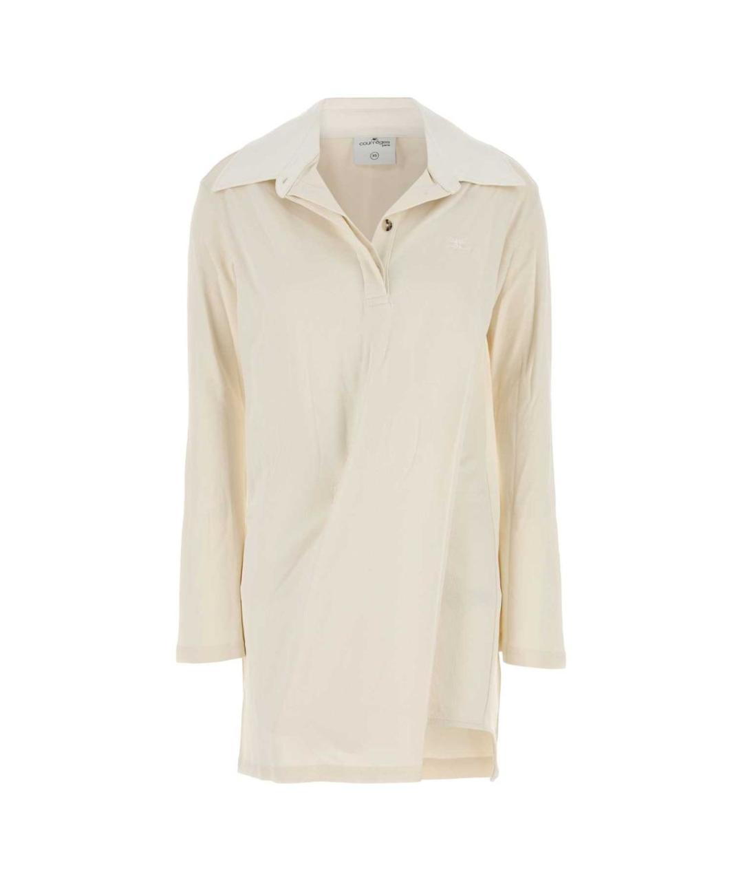 COURREGES Бежевое хлопковое повседневное платье, фото 1