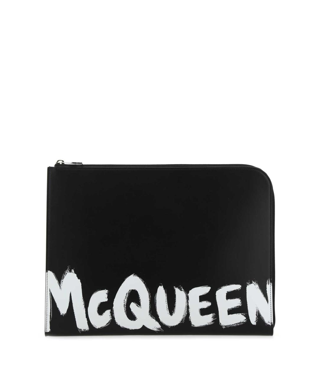 ALEXANDER MCQUEEN Черный кожаный кошелек, фото 1