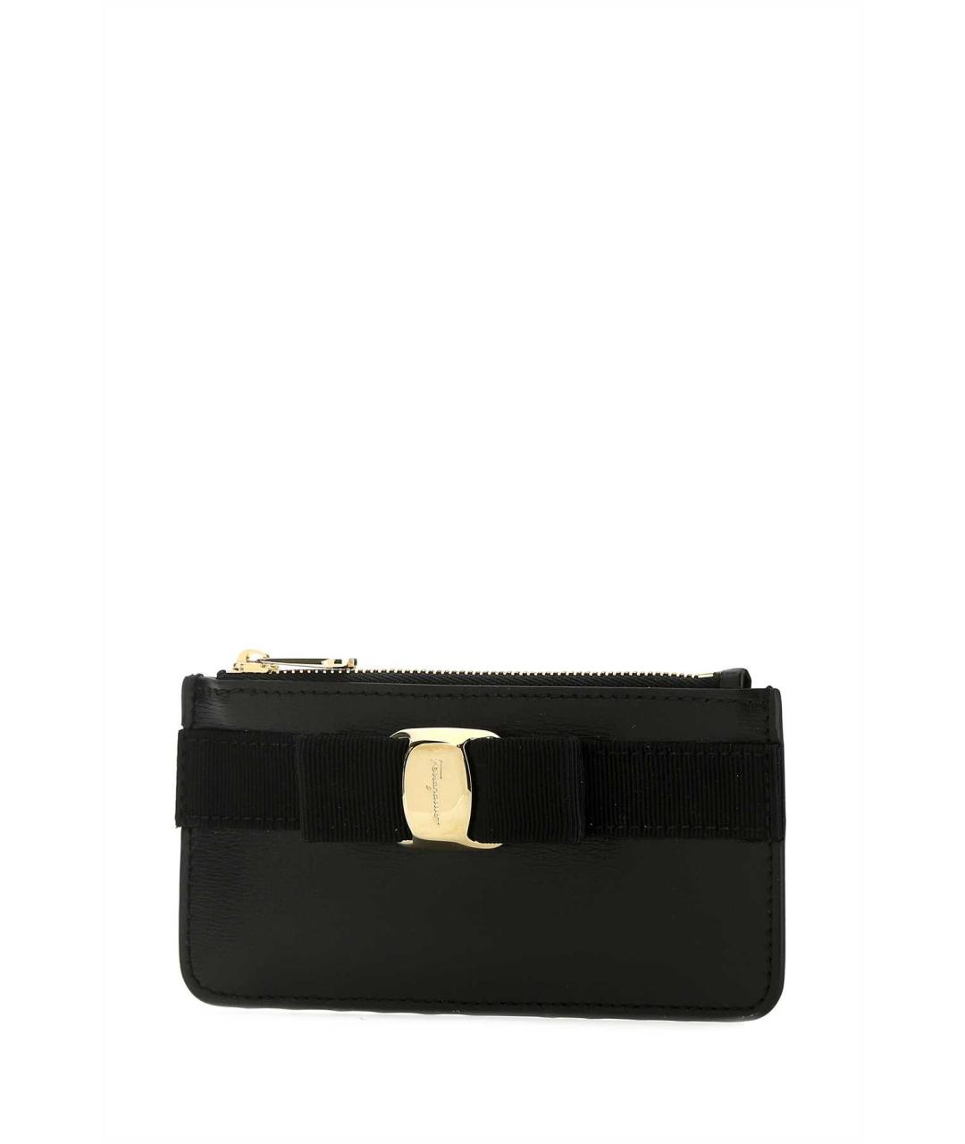 FERRAGAMO Черный кожаный кошелек, фото 2