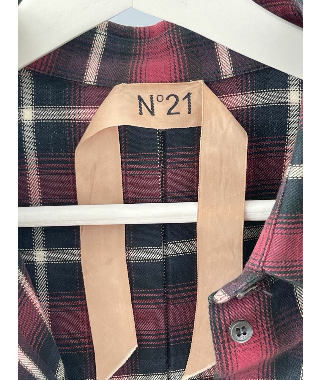 NO. 21 Бордовая хлопковая рубашка, фото 8