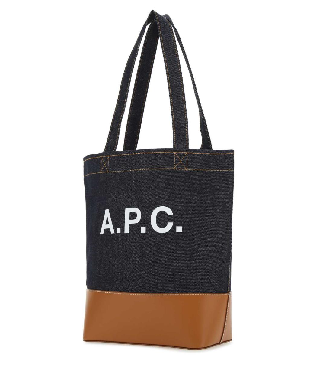 A.P.C. Темно-синяя сумка тоут, фото 4
