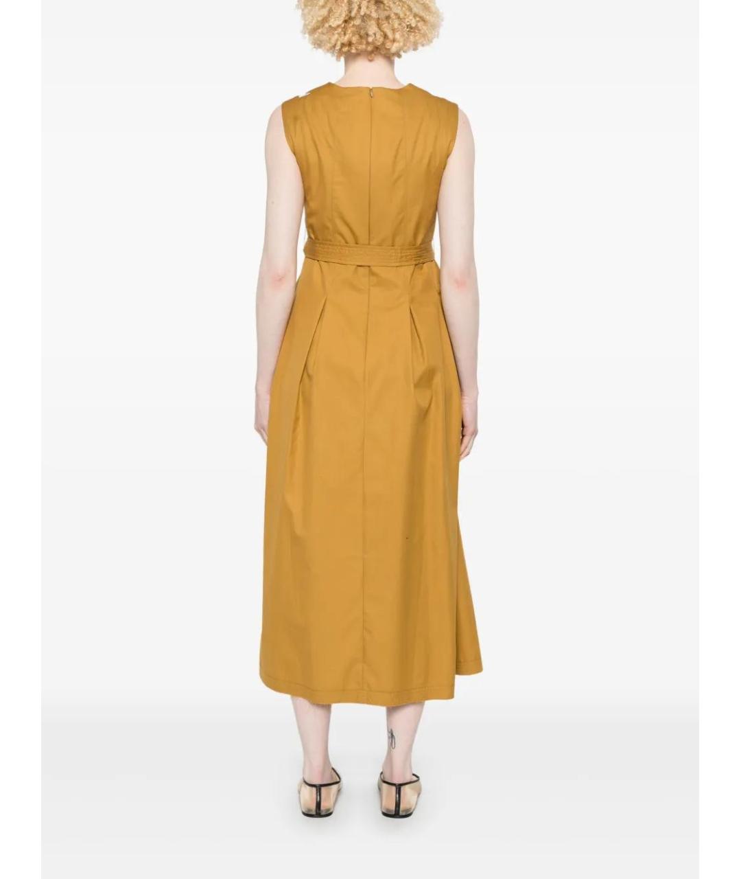 'S MAX MARA Коричневое хлопковое повседневное платье, фото 4