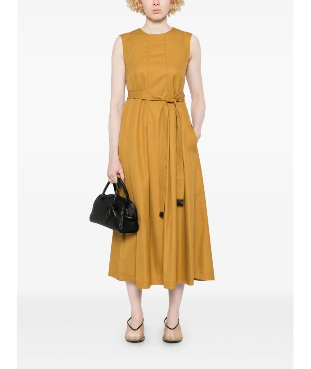 'S MAX MARA Коричневое хлопковое повседневное платье, фото 2