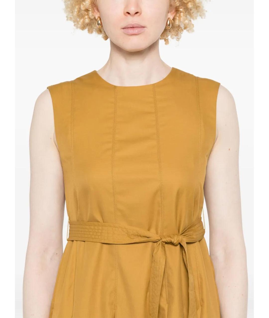 'S MAX MARA Коричневое хлопковое повседневное платье, фото 5