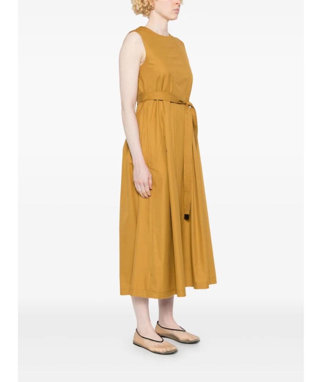 'S MAX MARA Коричневое хлопковое повседневное платье, фото 3