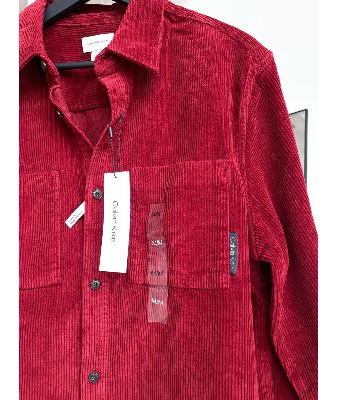 CALVIN KLEIN Бордовая хлопковая кэжуал рубашка, фото 2