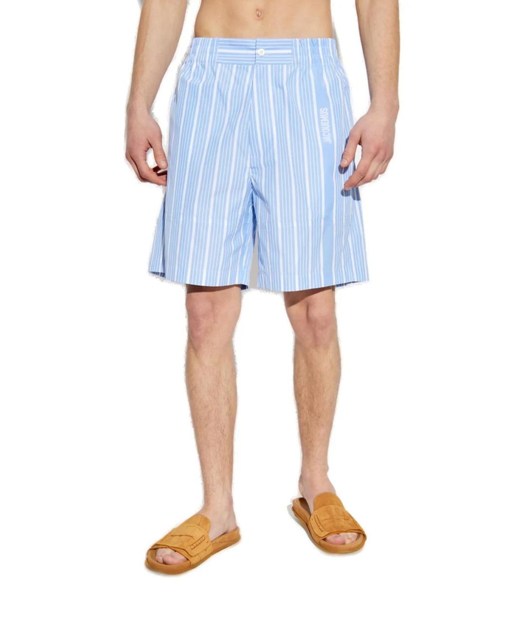 JACQUEMUS Голубые хлопковые шорты, фото 2