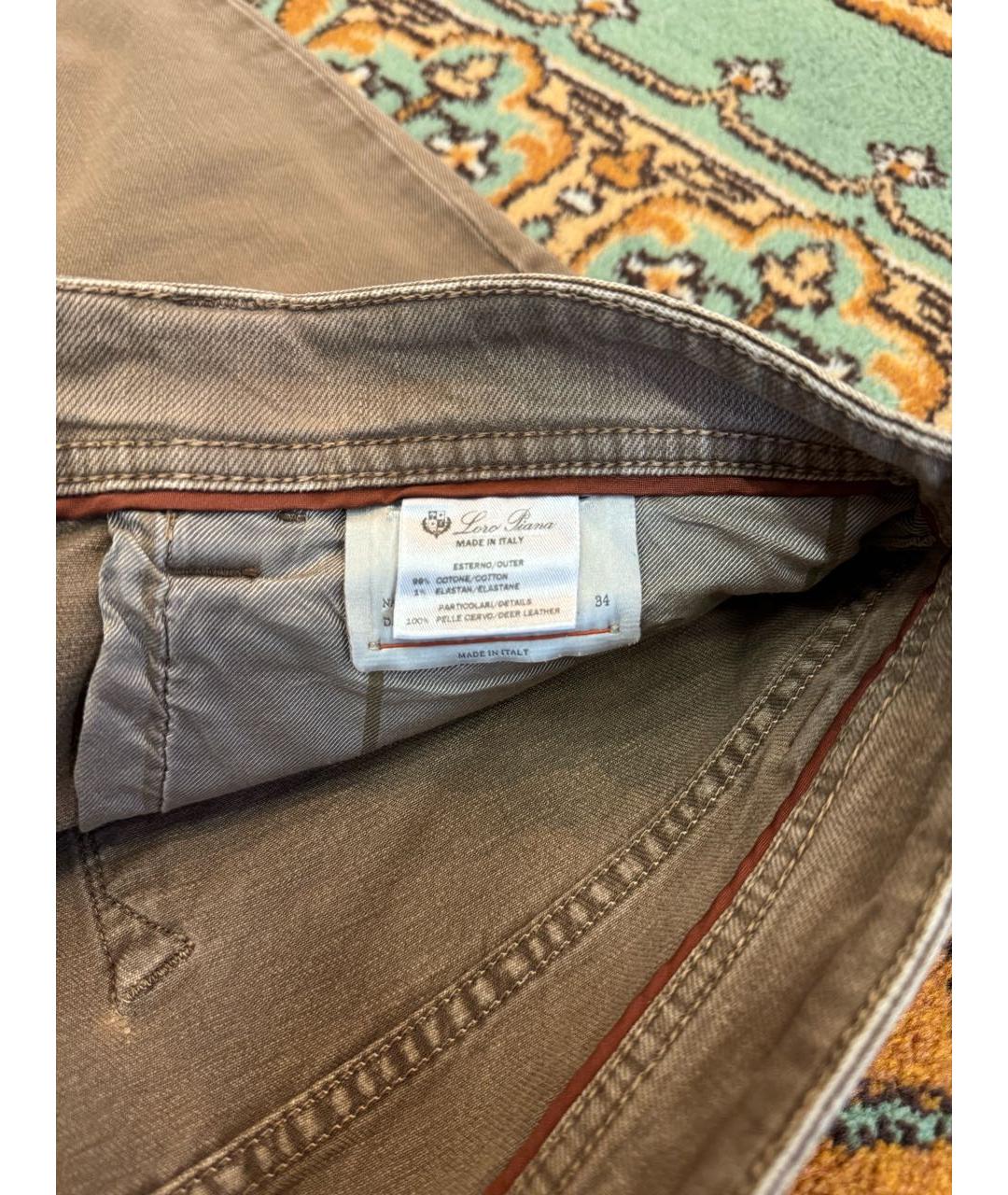 BRUNELLO CUCINELLI Коричневые хлопковые прямые джинсы, фото 3