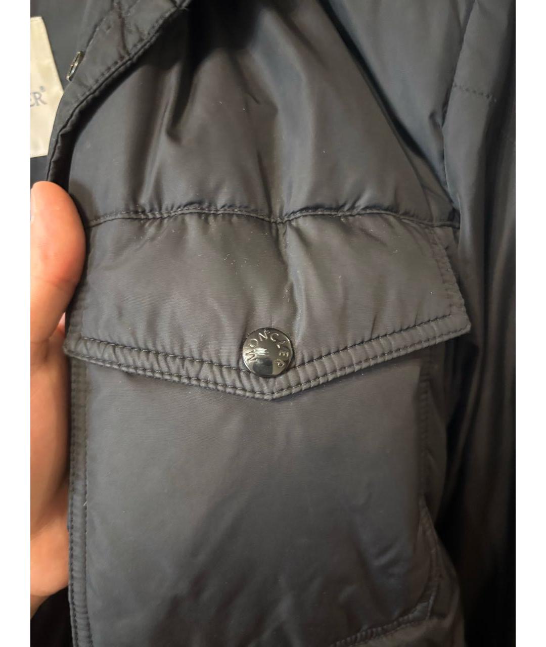 MONCLER Антрацитовая полиуретановая куртка, фото 8