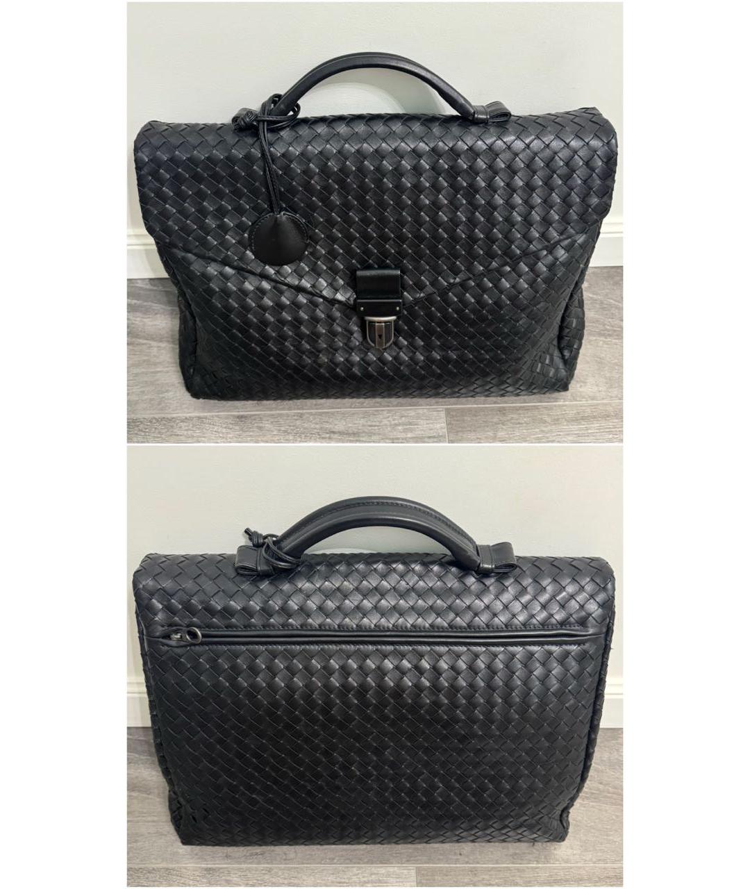 LOUIS VUITTON Черный кожаный портфель, фото 6