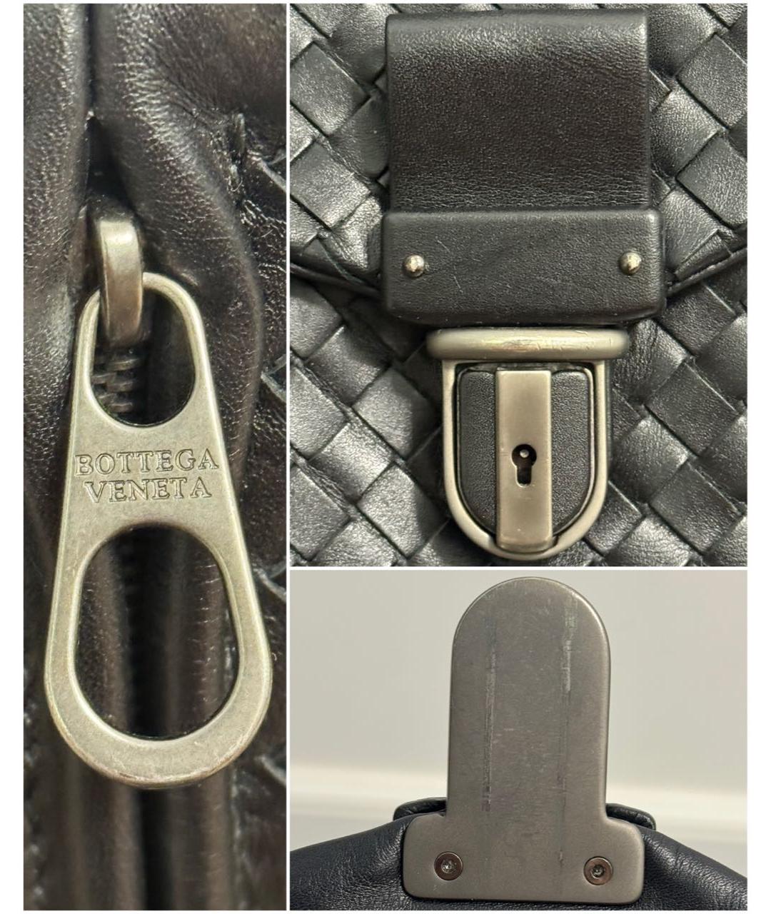 LOUIS VUITTON Черный кожаный портфель, фото 8