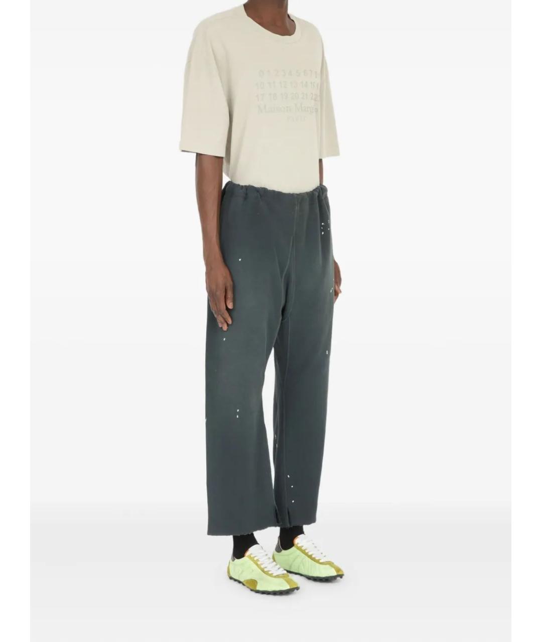 MAISON MARGIELA Зеленые хлопковые повседневные брюки, фото 3