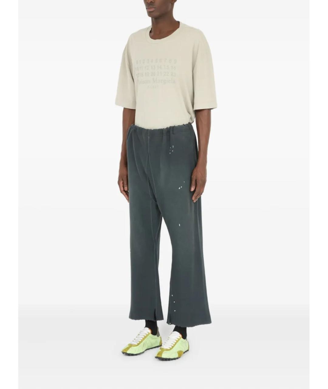 MAISON MARGIELA Зеленые хлопковые повседневные брюки, фото 4