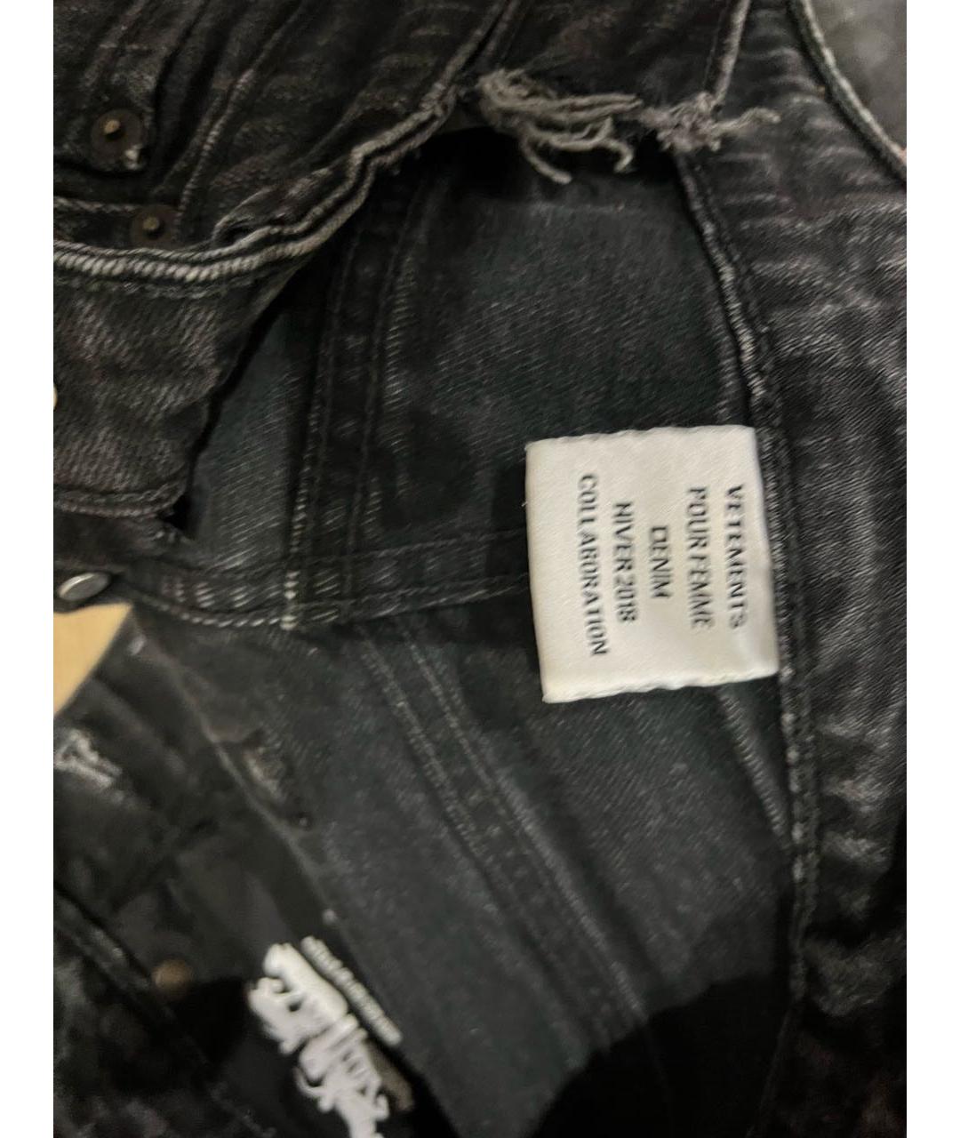 VETEMENTS Черные хлопковые джинсы слим, фото 6