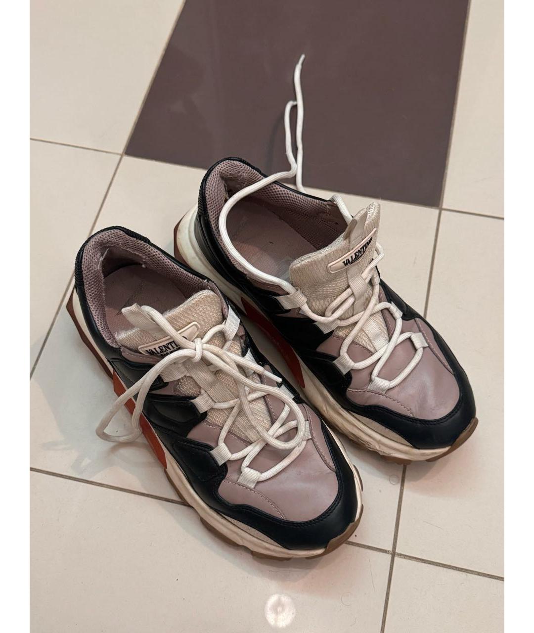 VALENTINO Черные кожаные кроссовки, фото 3