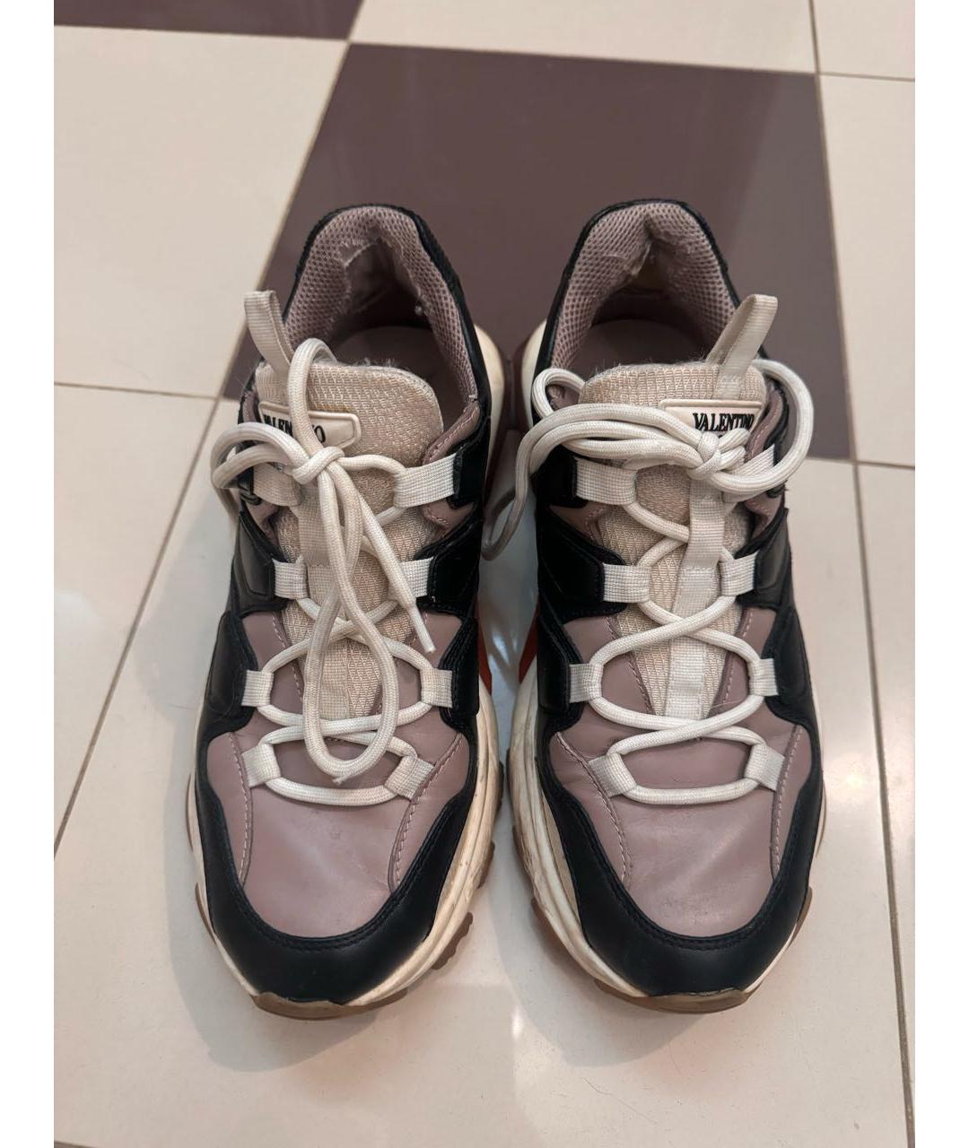 VALENTINO Черные кожаные кроссовки, фото 2