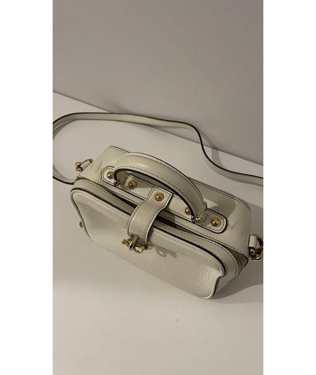 DOLCE&GABBANA Белая кожаная сумка с короткими ручками, фото 3