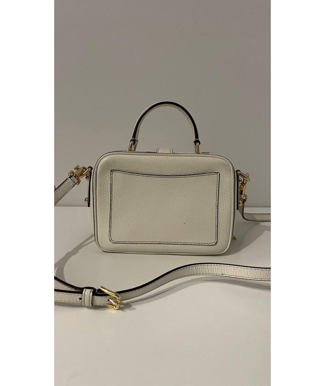 DOLCE&GABBANA Белая кожаная сумка с короткими ручками, фото 4