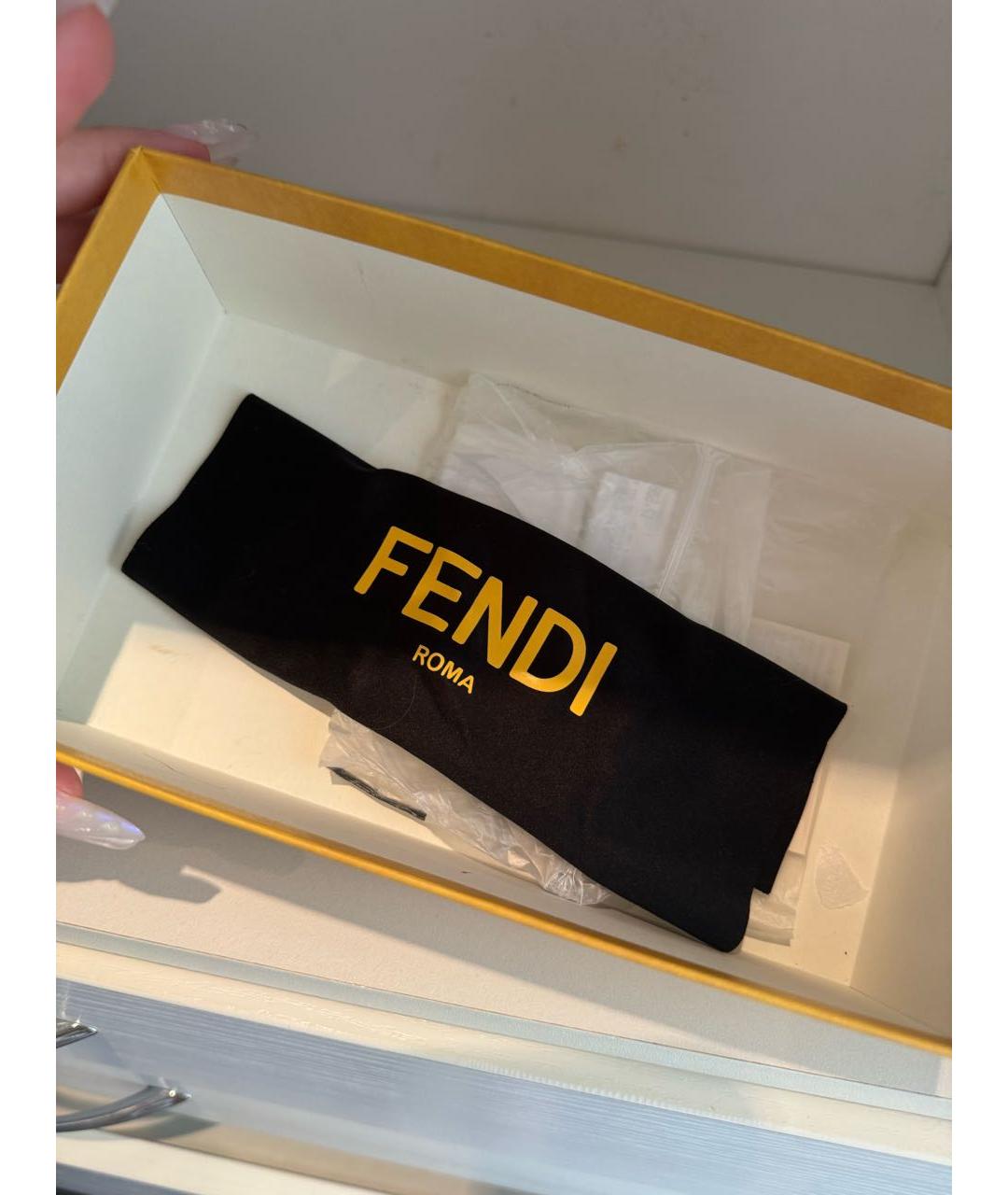 FENDI Коричневые пластиковые солнцезащитные очки, фото 8