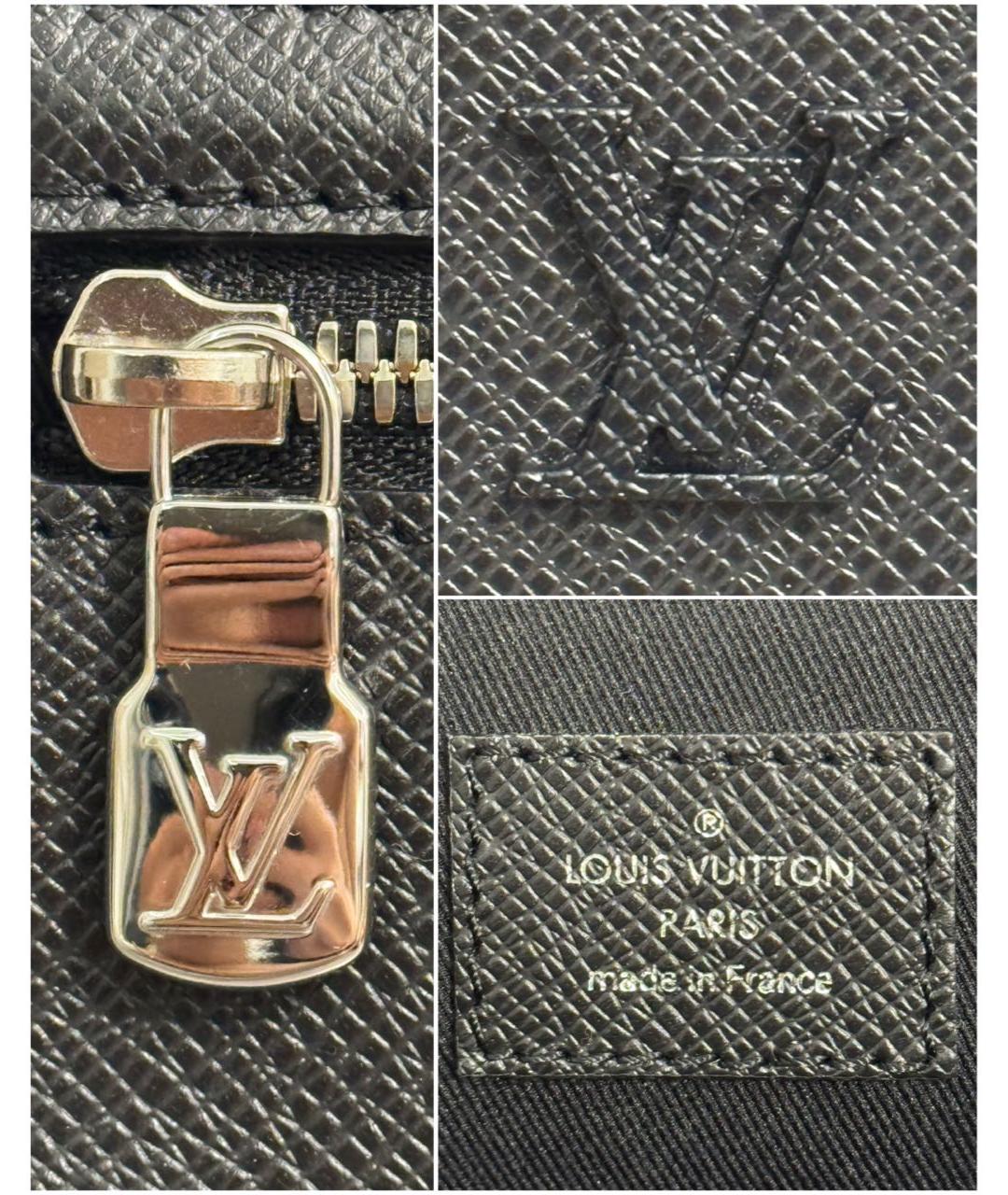 LOUIS VUITTON Черная кожаная сумка на плечо, фото 7