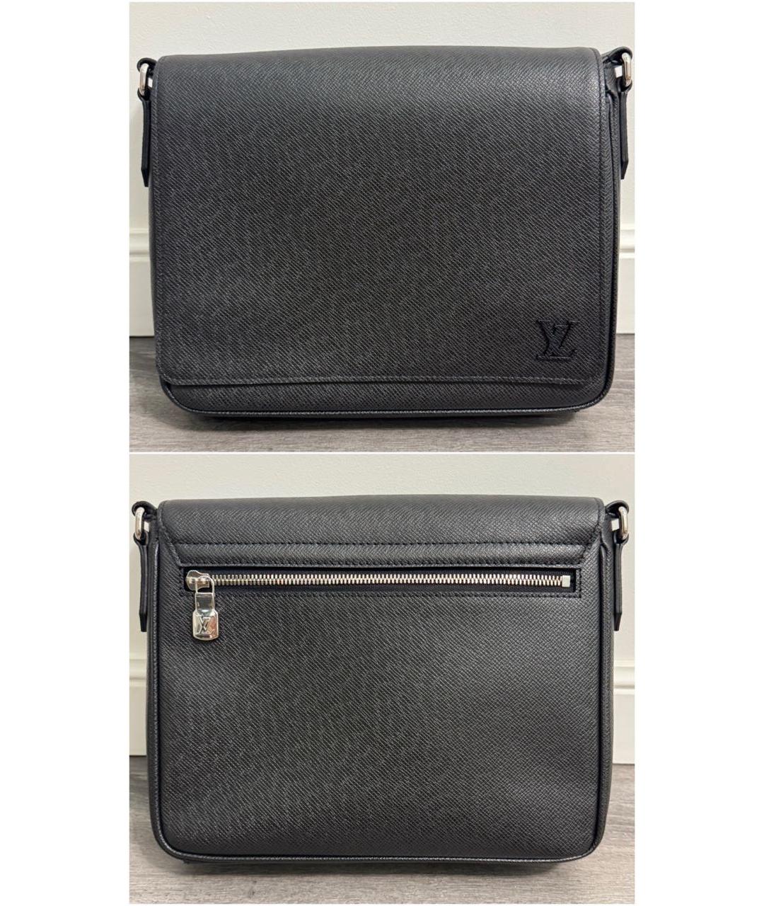 LOUIS VUITTON Черная кожаная сумка на плечо, фото 2