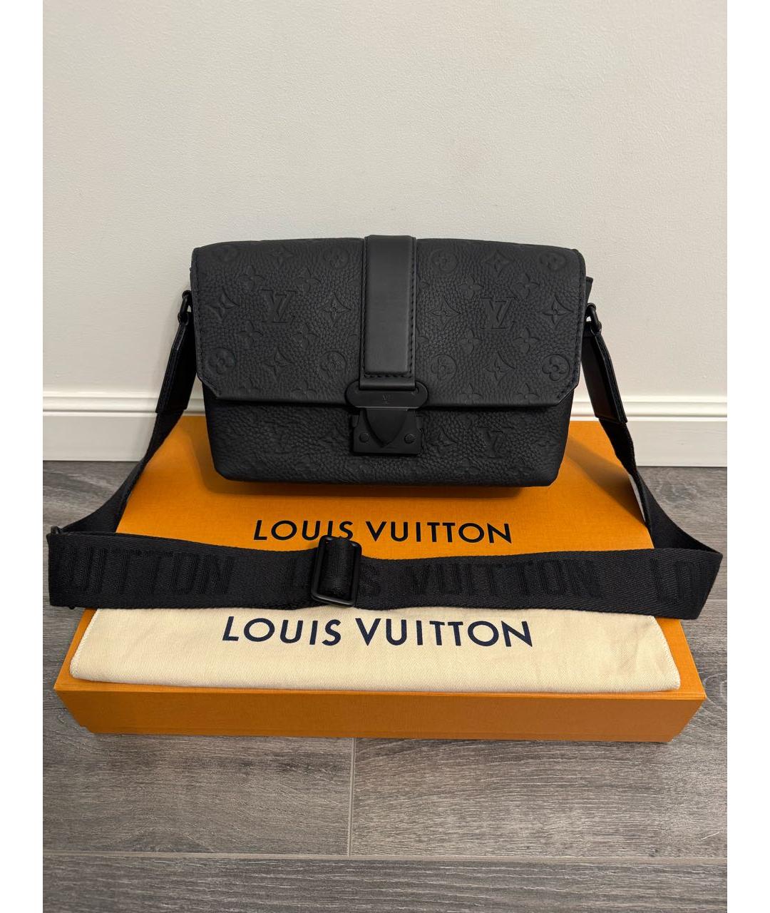 LOUIS VUITTON Черная кожаная сумка на плечо, фото 9
