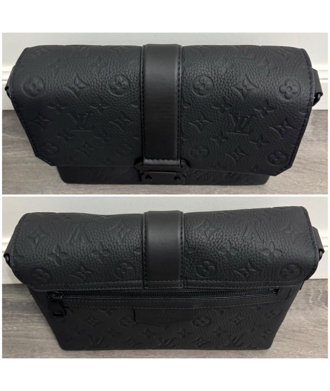 LOUIS VUITTON Черная кожаная сумка на плечо, фото 3