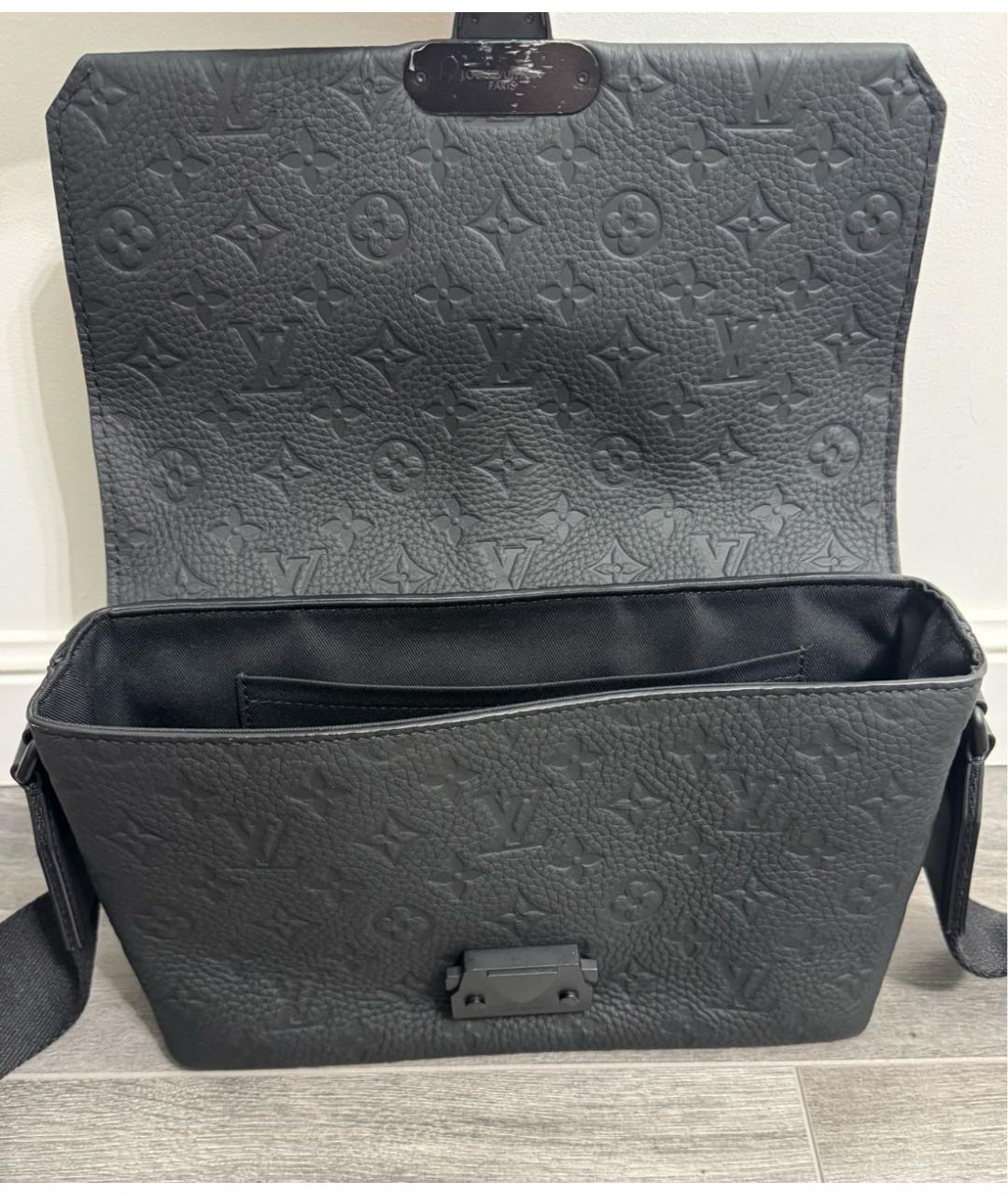 LOUIS VUITTON Черная кожаная сумка на плечо, фото 7
