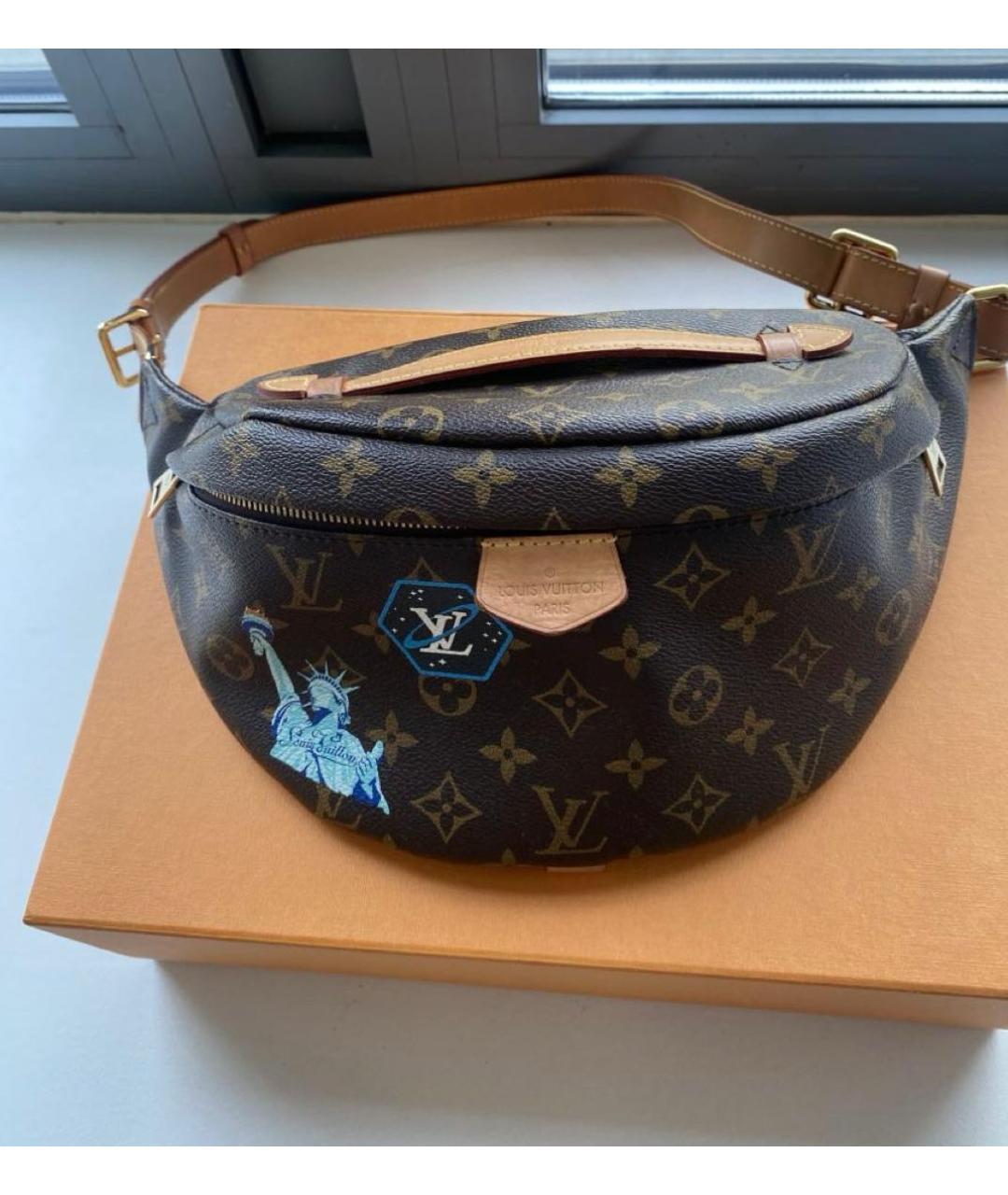 LOUIS VUITTON Коричневая поясная сумка, фото 7