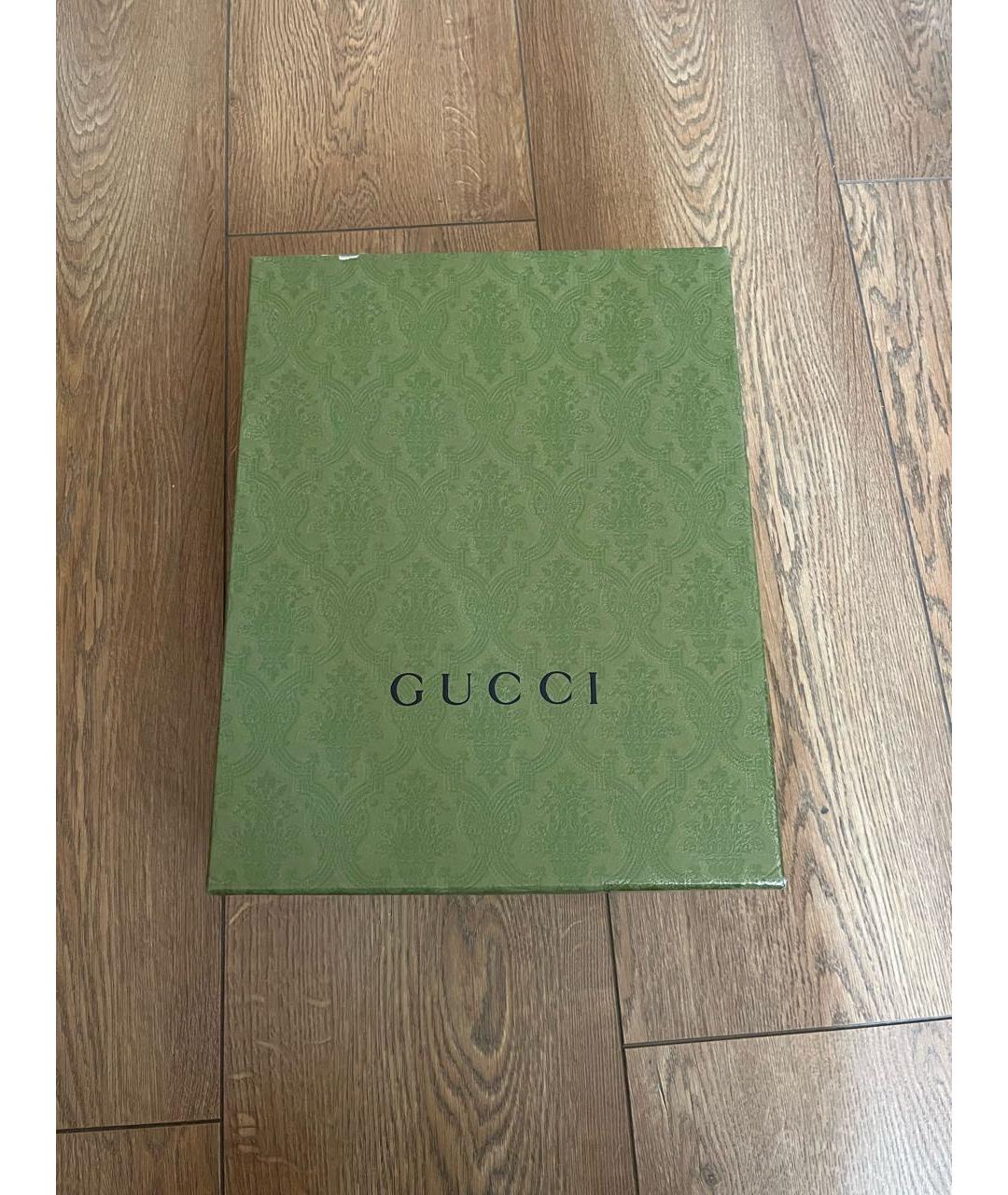 GUCCI Золотые текстильные низкие кроссовки / кеды, фото 5