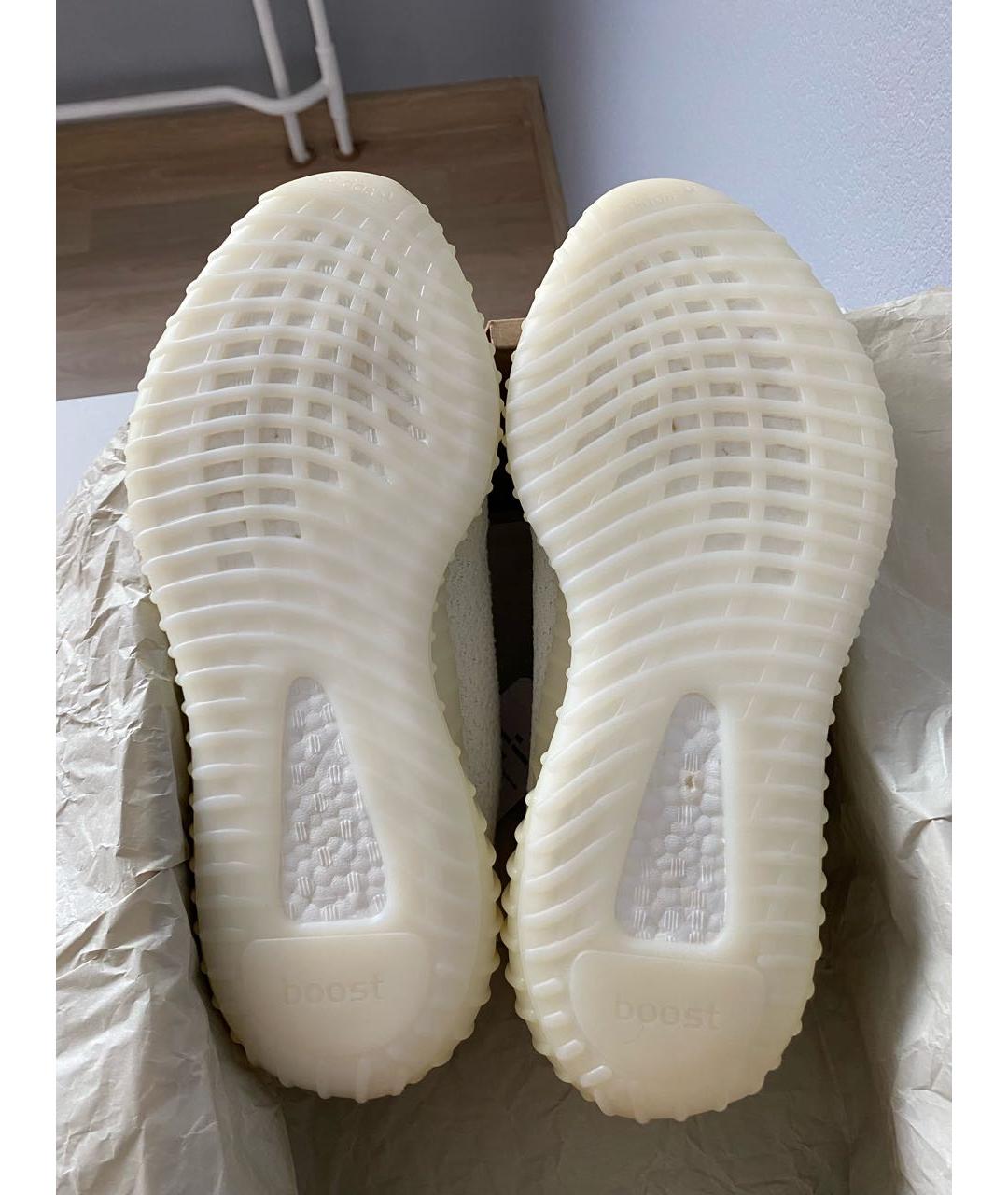 ADIDAS YEEZY Белые текстильные низкие кроссовки / кеды, фото 5