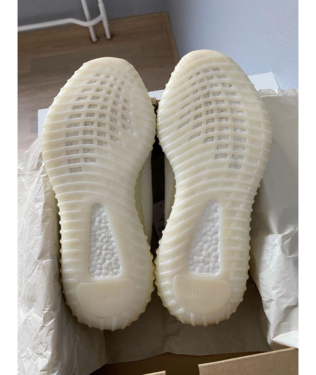 ADIDAS YEEZY Белые текстильные низкие кроссовки / кеды, фото 8